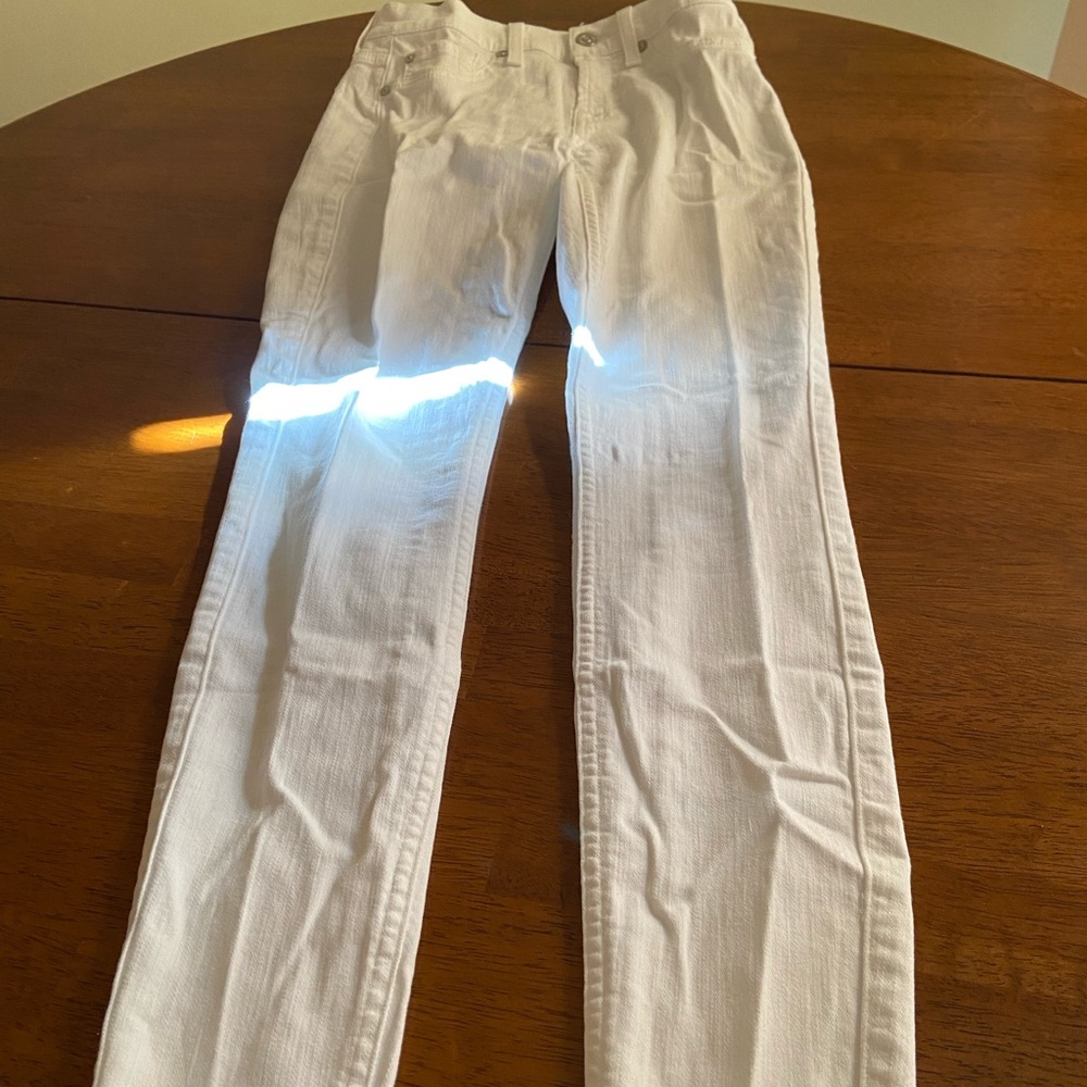 7 for All Mankind white summer skinny jeans